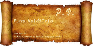Puns Valéria névjegykártya
